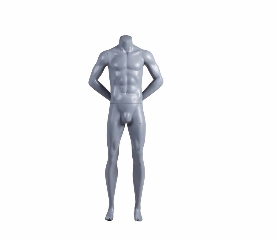 Manichino uomo intero corpo in fibra di vetro dietro la schiena Manichino sportivo muscolare senza testa per esposizione di abbigliamento sportivo