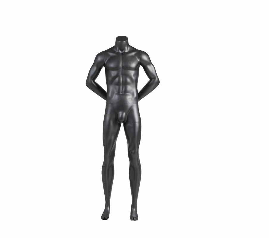 Manichino uomo intero corpo in fibra di vetro dietro la schiena Manichino sportivo muscolare senza testa per esposizione di abbigliamento sportivo
