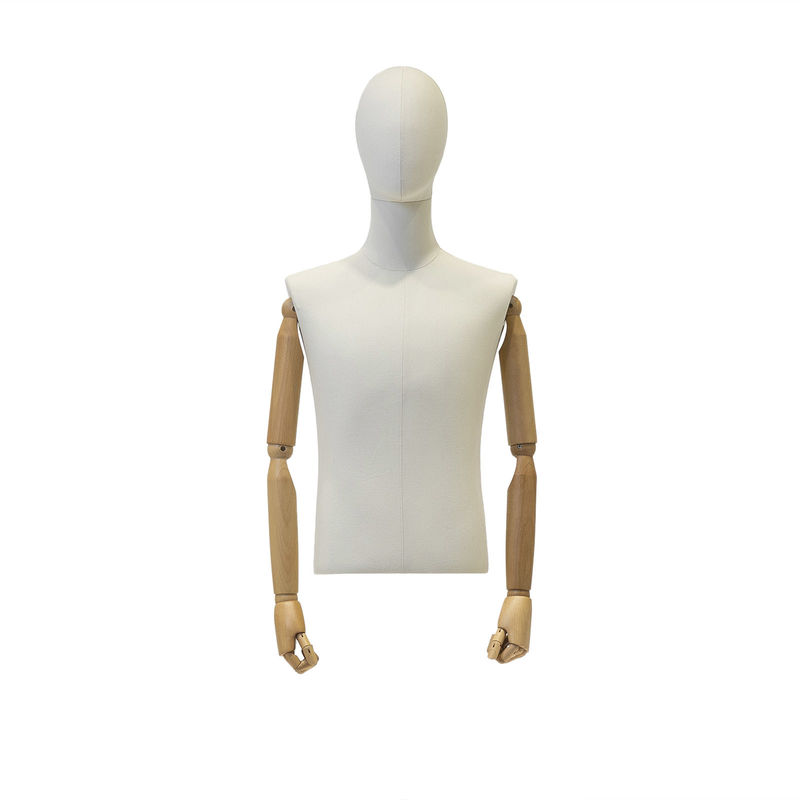 Manichino avvolgente per metà corpo maschile con curve naturali del corpo nei negozi di moda